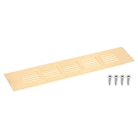sourcing map Air Vents Cover, 1Pcs 225 x 50mm - Aluminum Alloy Mesh Air Return Vent Cover, Rectangle Louvered Ventilation Grille for Shoe Cabinet Wardrobe (Gold)