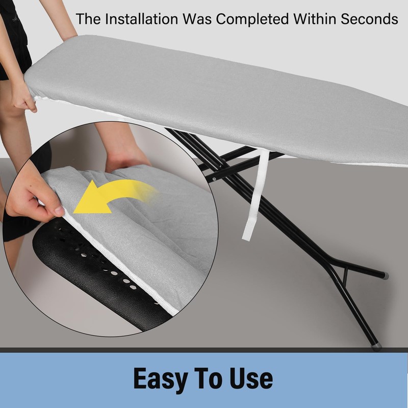 Iwtmm Ironing Board Cover and Pad with Silicone Coating, Thick