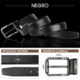 RAINSMORE Cinturones Hombre de Cuero Cinto Hombre Cortable y Ajustable Cinturón Hombre Cinturones Hombre Piel para Negocios,Casual,Trabajo Negro