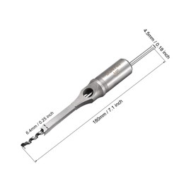 sourcing map Square Hole Drill Bits for Wood 6.4mm x 180mm Mortising Chisel Bit Auger Cutter Tool for Woodworking Carpentry Drilling Tool