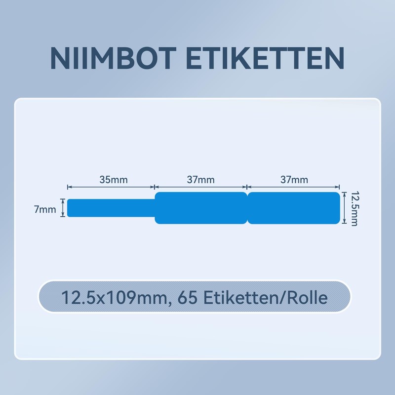 NIIMBOT Thermal Cable Labels, 12.5 x 109 mm Label Printer,
