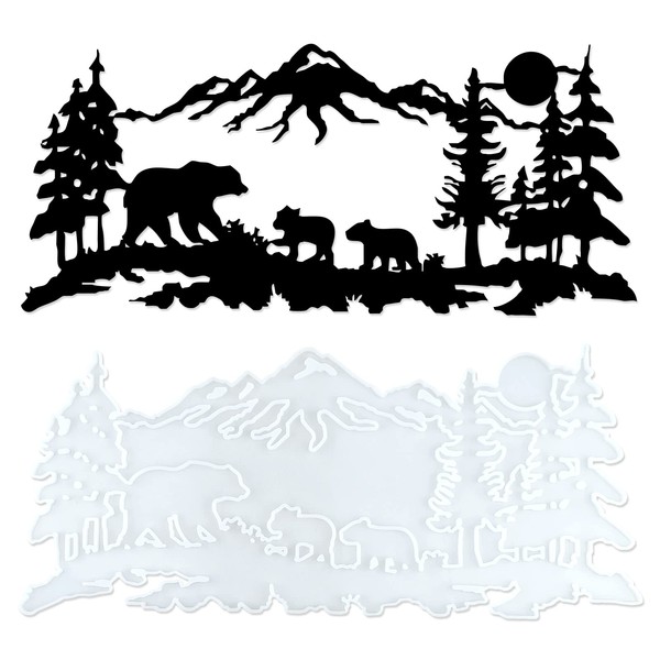Bear's Family Epoxy Casting Mold for Wall Hanging Mount Decor,