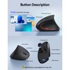 TECKNET Ergonomic Mouse, Rechargeable Vertical Ergo Mouse Wireless, Silent 2.4GHz