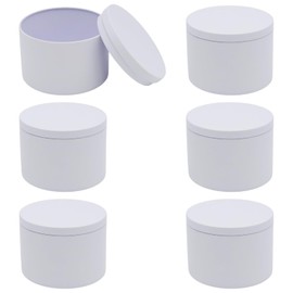 JAKOUE 6pcs White 8oz Candle Tins with Lids - Premium Metal Candle Jars for DIY Craft, Wax Melts & Small Business (Leak-Proof Candle Containers)80mm*60mm/3.15"*2.36"