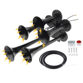 DriSentri Train Horn for Truck, 12V/24V 185db Super Loud Five Trumpet Air Horn for Vehicles Trucks Motorcycle Pickup Trains Cars Boats