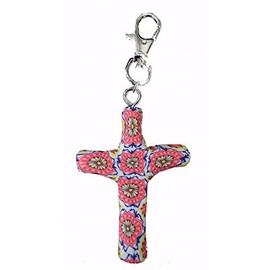Kelli's Shop 4.5" Calypso Studios Clip-Comforting Clay Cross-Tuscan (3"), Multicolor