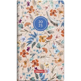 BRUNNEN Pocket Diary Model 756 (2025) "Botanical", 2 Pages = 1 Week, A6, 144 Pages, Graphic Cover, Colourful