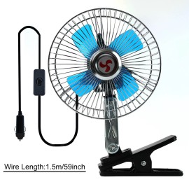Unbranded Car Oscillating On Fan Rotatable Cooler 12V 25W Portable for Truck RV Van ATV