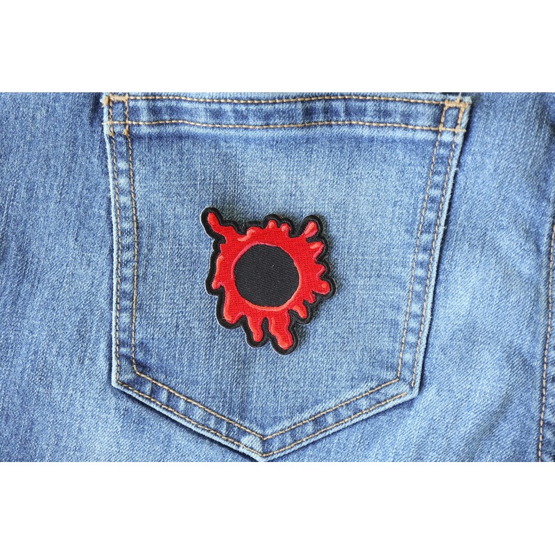 Bullet Hole Patch Blood Red - 2x2.4 inch - Embroidered