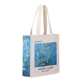 LZ Almond Blossom canvas tote bag aesthetic original design oil painting art for women reusable eco-friendly tote bag Van Gogh Series Canvas Tote Bag