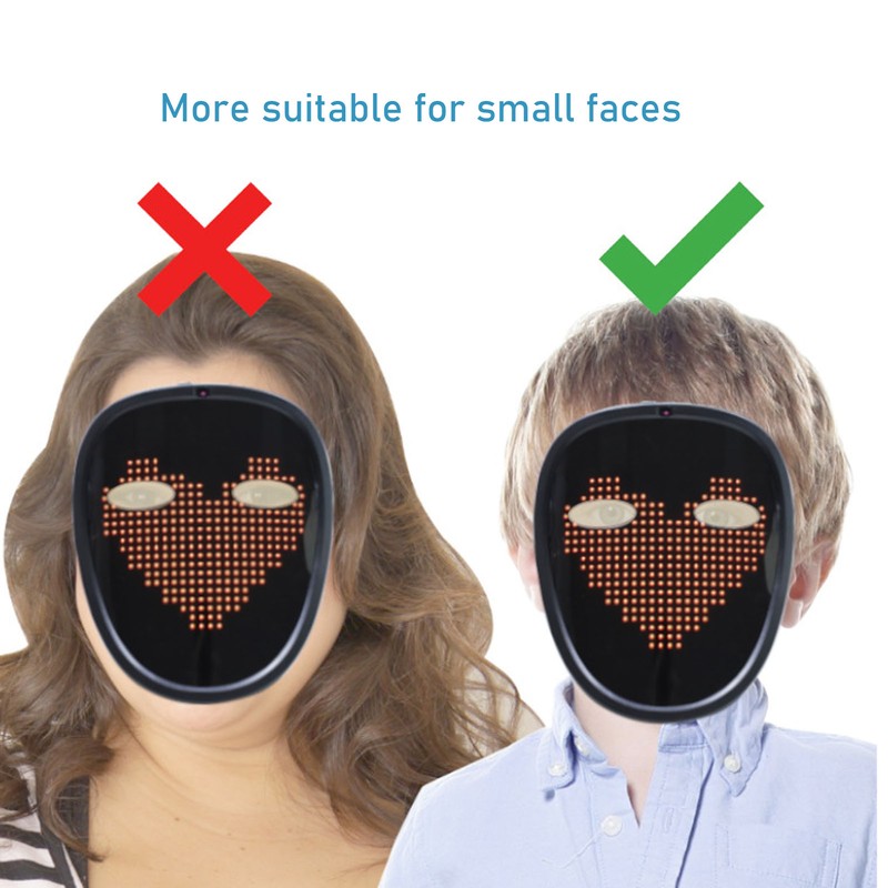 Kids LED Mask with Gesture Sensing USB Rechargeable RGB LED