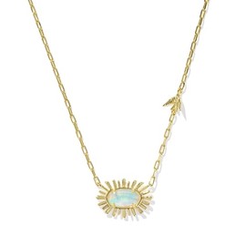 Kendra Scott Womens Elisa Bird Short Pendant Necklace Gold Opalite Illusion One Size One Size