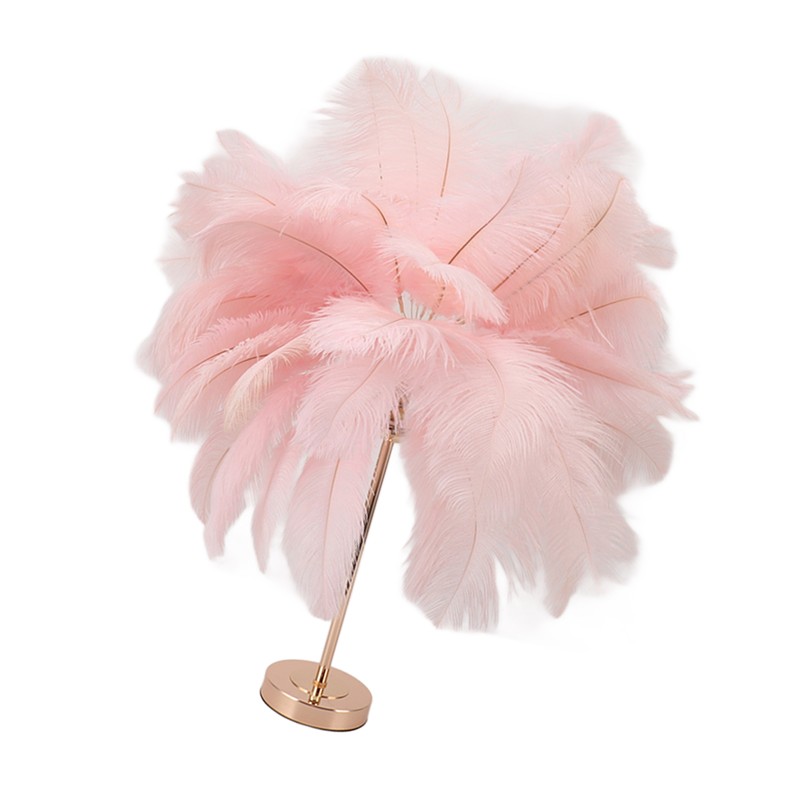 Ostrich Feather Table Lamp Rechargeable Modern Romantic Decoration Lamp Bedroom