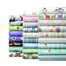 Shavel Home Products Micro Flannel Printed Sheet Set, Twin, Colorful Deer