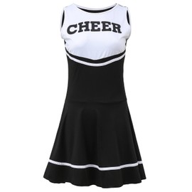 OurLore Women's Musical Uniform Fancy Dress Cheerleader Costume Outfit (Black)