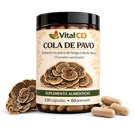 Hongos Adaptógenos Suplemento Hongo Cola Pavo 120 Cápsulas Extracto 100 Natural