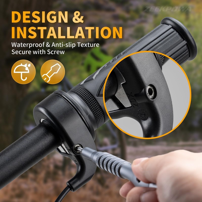 Zeekpowa EBike - Acceleratore Full Twist – impermeabile, comoda impugnatura