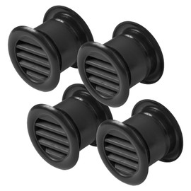 Vent Systems 1.5" Inch Pack of 4 Black Door Air Register - Two Sided Door Louvers - Mini Circle - Ventilation Grille - Indoor Vent Grates - Bathroom, Cabinet, Garage Through The Door Vent Cover