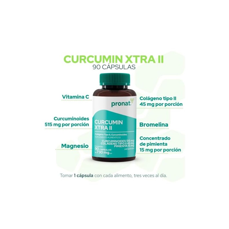 PRONAT | Curcumin Xtra II, Suplemento Alimenticio, con Colágeno Tipo
