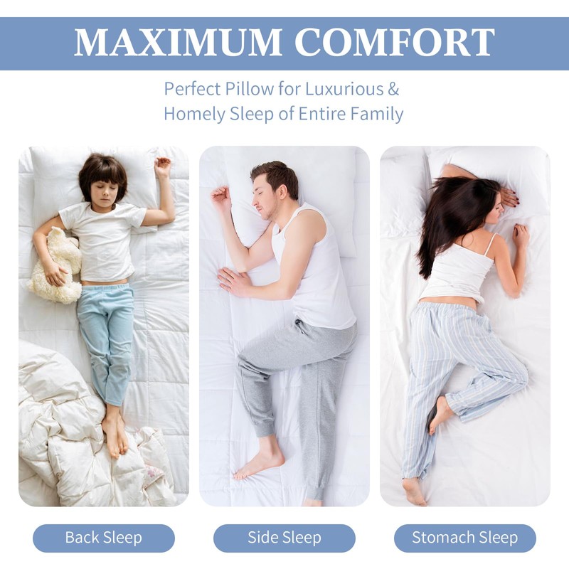 Sherwood Hotel Collection Bed Pillows for Sleeping 2 Pack Queen