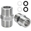 2 Pack Shower Hose Extension 1/2" to 1/2" Chrome Hex