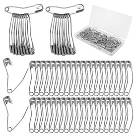 NQEUEPN 60pcs Curved Safety Pins, 2.13 Inch Safety Pins Sewing Quilting Basting Pins Bent Safety Pins Accessories for Crafting Quilting Knitting Sewing (Silver), 54079-80