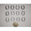 12 Handmade Edible Lucky Silver Horseshoes, Cupcake Sugarpaste Decorations by