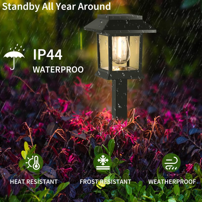 Greluna Solar Lights Outdoor,12 Pack 3000K Waterproof Auto On/Off Solar