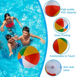 Golgner Pack of 4 Water Balls, Inflatable Colourful 30 cm Inflatable Water Balls, Inflatable Beach Ball, Summer Swimming Ball, Beach Ball, Inflatable Ball, for Children, Adults, Water Games, Pool,