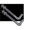 Master Halco Chain Link Gate J-BOLT HINGE: 5/8" pin Threaded (Sold in Pairs - 2 Hinges) - 12"
