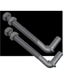 Master Halco Chain Link Gate J-BOLT HINGE: 5/8" pin Threaded (Sold in Pairs - 2 Hinges) - 12"