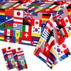 SINGOMON 2PCS Word Flag Table Cloths International Party Table Cloths