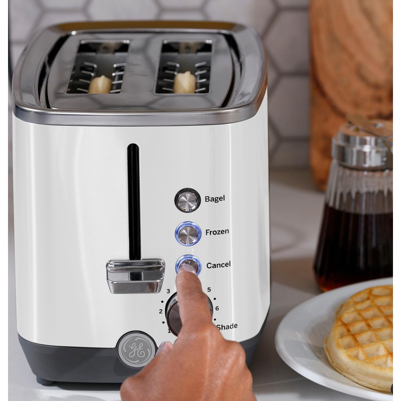 GE 2 Slice Toaster, Extra Wide Slots for Toasting Bagels,