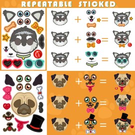 24 Sheets Dogs Make a Face Stickers Make You Own Dogs Stickers Animal Stickers for Kids, Birthday Gift Party Favors Supplies Teacher Art Craft, Games School Activity Reward