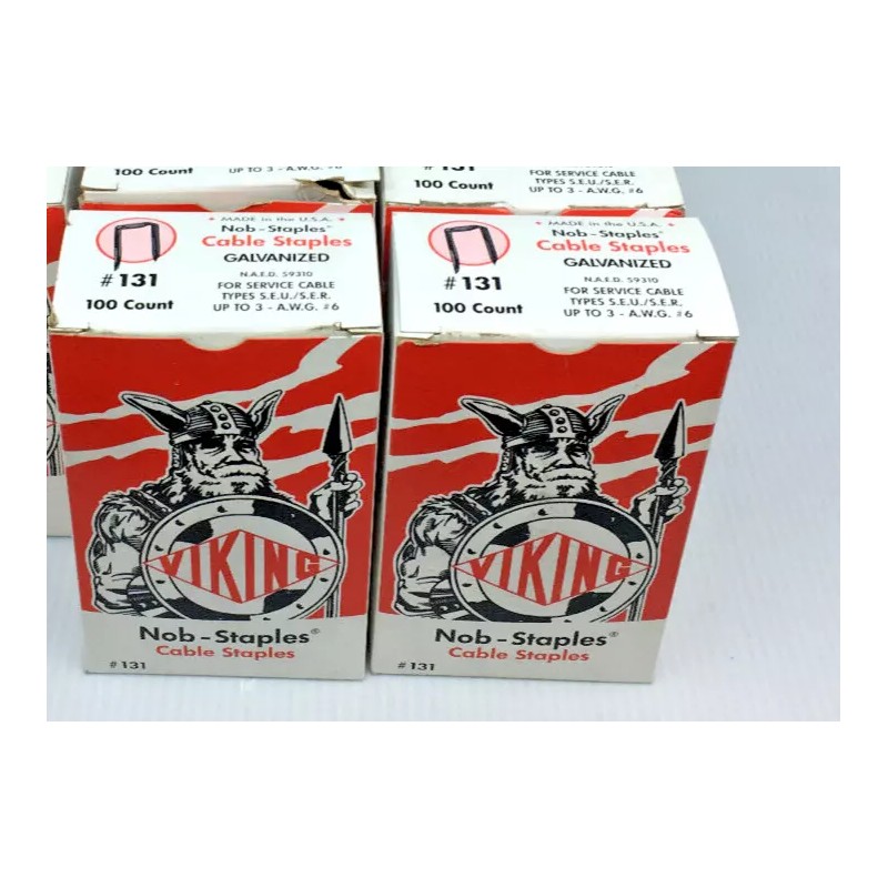 Viking Lot of 2 Viking Cable Staples Nob-Staples Galvanized #131