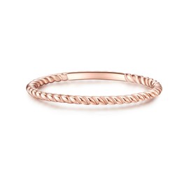 Glanzstücke München Women's Ring Sterling Silver Rose Gold-Plated - Twisted Silver Ring Rose Gold Ring 925 Silver, Silver