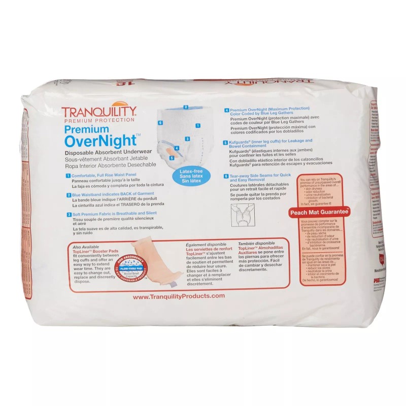 Tranquility Premium OverNight Absorbent Underwear, Medium (BG/18)