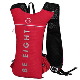 BE8 Running Backpack, Sports, Ultra Lightweight, 8.1 oz (230 g), Light Reflective, Breathable, Waterproof, 1.3 gal (5 L), Red