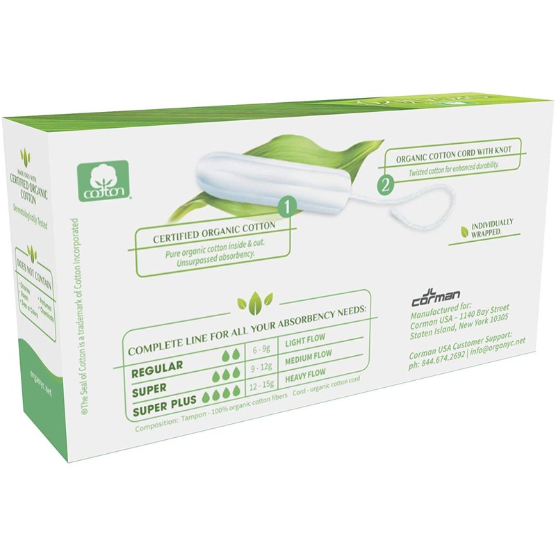 Organ(y)c 100% Certified Organic Cotton Tampons for Heavy Days -