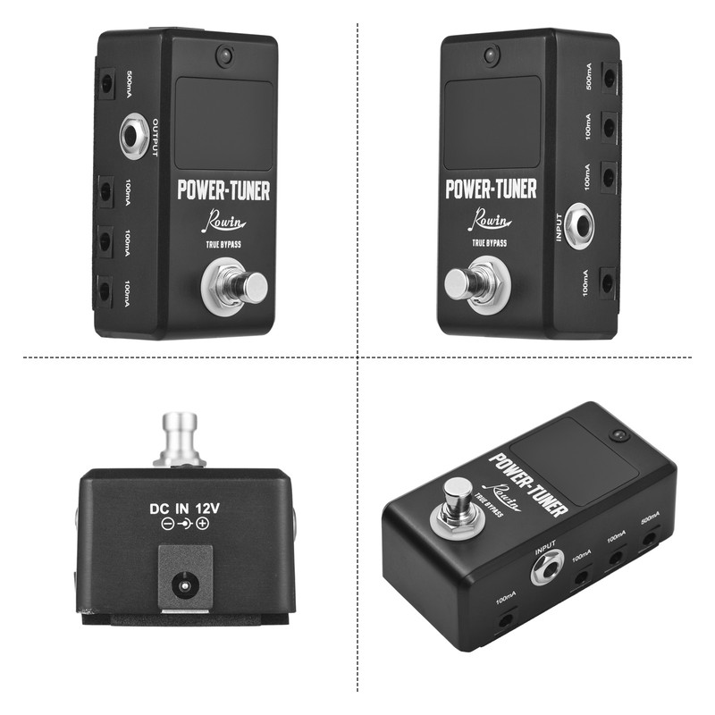 Rowin Tuner Pedal True Bypass LED Indicator Light 12Hz-4186Hz Electric