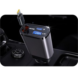 Retractable Car Charger 3 in 1 Fast Charging Type C Adapter Car Truck Accessories Compatible with USB C Car Phone Charger 30w Upgraded Cable Port 180° Rotary Road Trip Essentials Gift