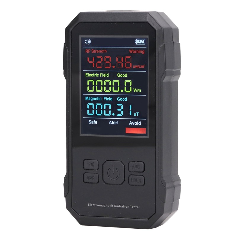 Radiation Detector Black Digital EMF Meter LED Display Handheld RF