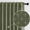MIULEE Decorative Back Tab Linen Curtains with Geometric Pattern for