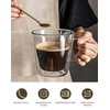 12oz Double Wall Glass Coffee Mugs, Cappuccino Latte Tea Cups
