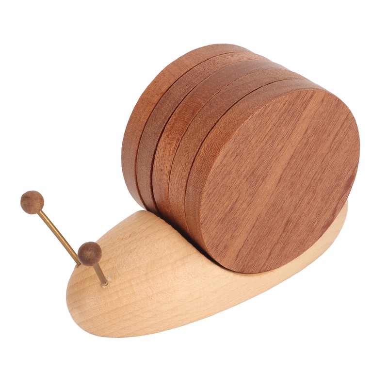 Snail Coaster Set with Magnet Cute Exquisite Eco Friendly Wood