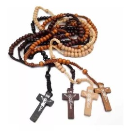 JyJb Rosarios De Madera 12 Pzas Recuerdo Catolico Regalo Rosario