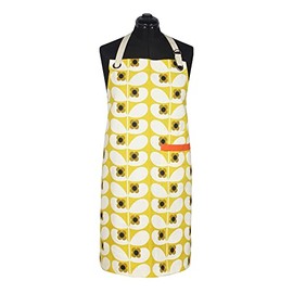 Orla Kiely Wild Rose Stem Ochre Cotton Apron for Women Men Cooking 860mm x 670mm