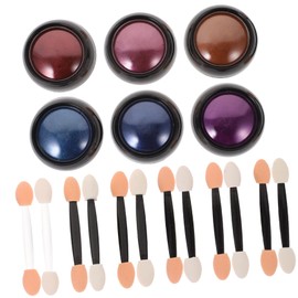 WOONEKY Metallic Nail Art Powders Iridescent for Manicure 6pcs Set Nail Art Pigment