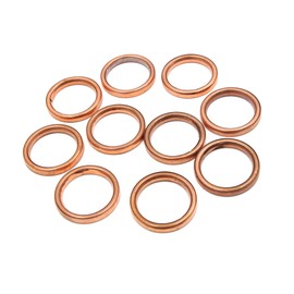 A ABSOPRO Motorcycle Exhaust Pipe Muffler Gasket Copper Tone Metal (Set of 10)