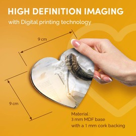 Destination Vinyl ltd Great Coasters (Set of 2) Heart - Jewish Prayer Shawl Tallit Shofar Horn Jew Drink Glossy Coasters/Tabletop Protection for Any Table Type #45443